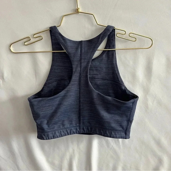 Outdoor Voices Tech Sweat Top Size Small Multi Navy Blue Long Line Sport Bra - Picture 2 of 7